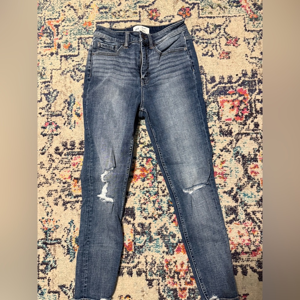 BKE Blue Distressed Skinny Jeans
